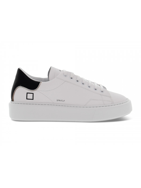 Sneakers D.A.T.E. SFERA CALF in pelle bianco e nero