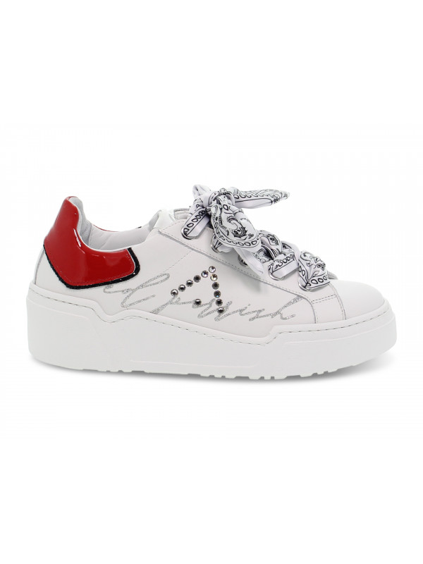 Sneakers Ed Parrish ALESSIA in pelle e vernice bianco e rosso