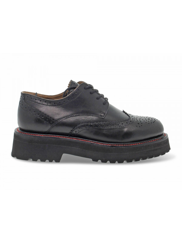 Scarpa bassa Emanuèlle Vee DERBY INGLESE NEW CRUST in pelle nero