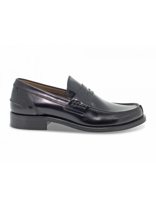 Mocassino Guidi Calzature COLLEGE GLOSS in spazzolato nero