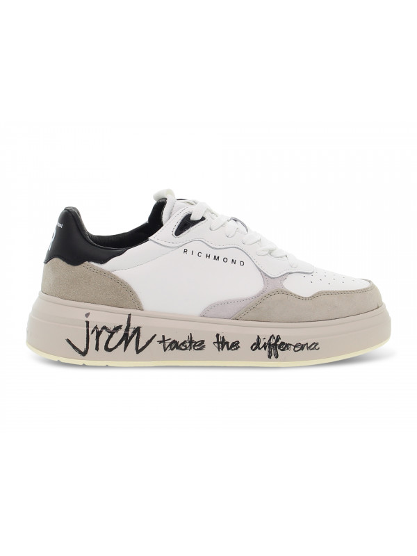 Sneakers John Richmond DOLCE E GABBANA in pelle e camoscio bianco e avorio