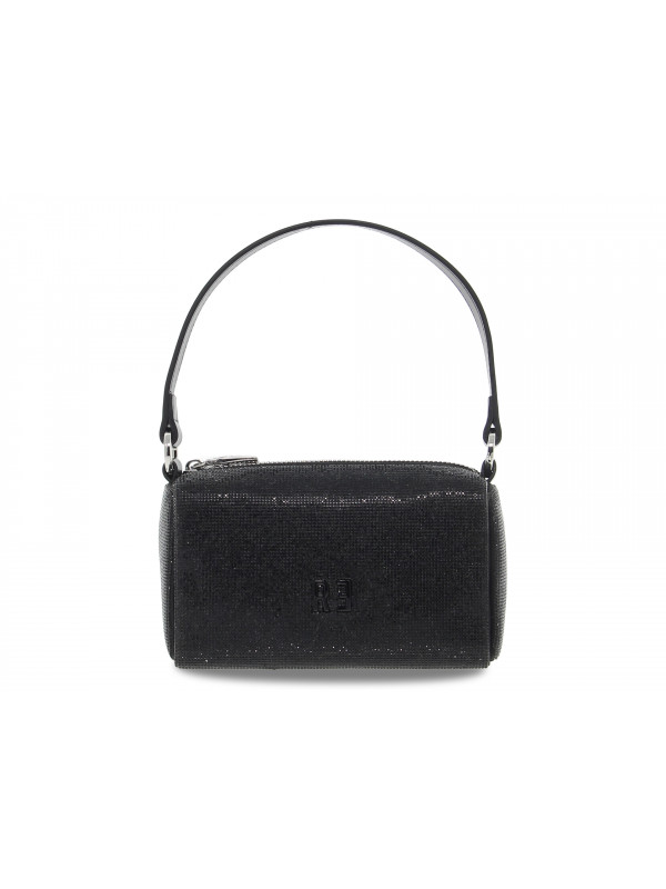 Borsa a mano Rebelle ALICIA MINI BAGUETTE CELEBRITY STRASS in crystal nero