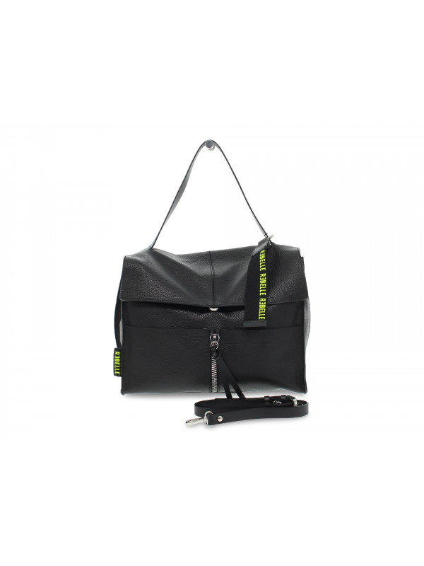 Borsa a tracolla Rebelle CLIO SATCHEL L DOLLARO in pelle nero