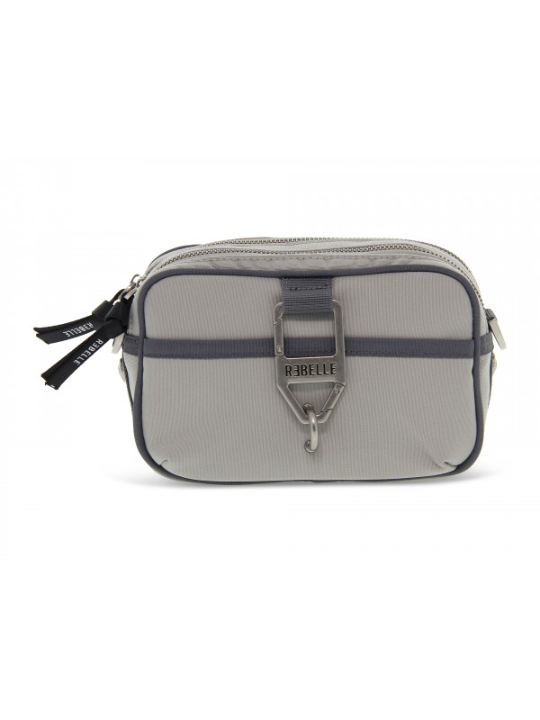 Borsa a tracolla Rebelle DORIS CAMERA S NEON ECO NYLON in tessuto grigio chiaro e grigio scuro