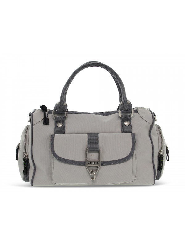 Borsa a mano Rebelle MELITA DUFFEL NEON ECO NYLON in tessuto grigio chiaro e grigio scuro