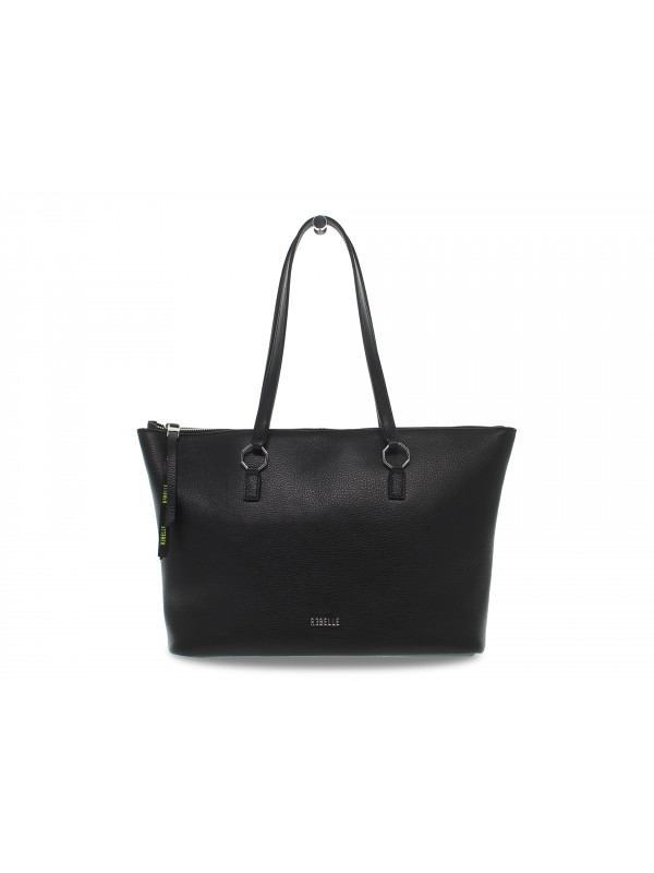 Shopping bag Rebelle SWAMI SHOPPING M DOLLARO in pelle nero