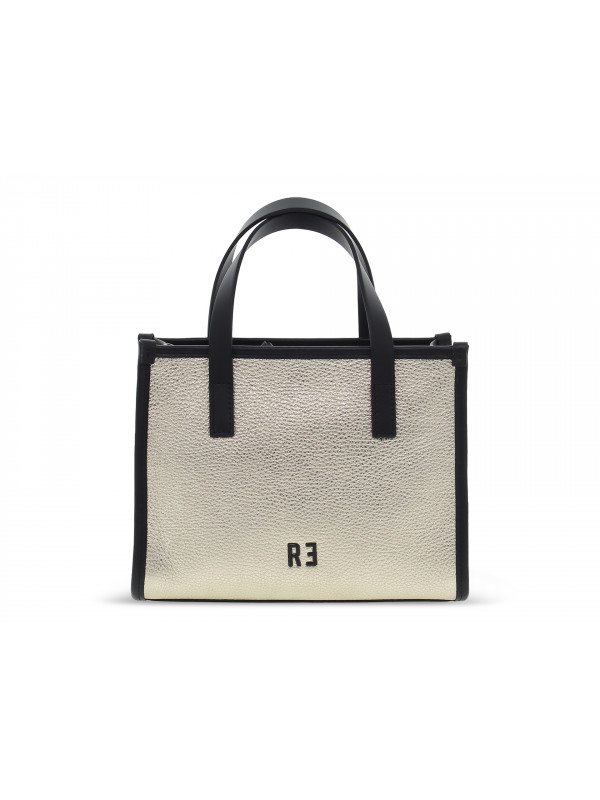 Shopping bag Rebelle VIRTUS SHOPPING S RAINBOW DOLLARO LAMINATO in laminato e pelle oro e nero