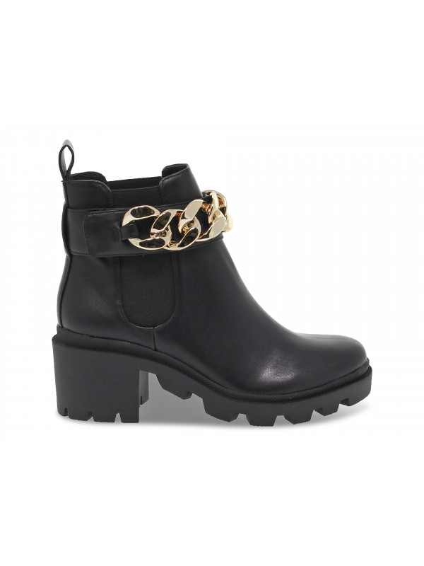 Tronchetto Steve Madden AMULET BLACK in pelle nero e oro