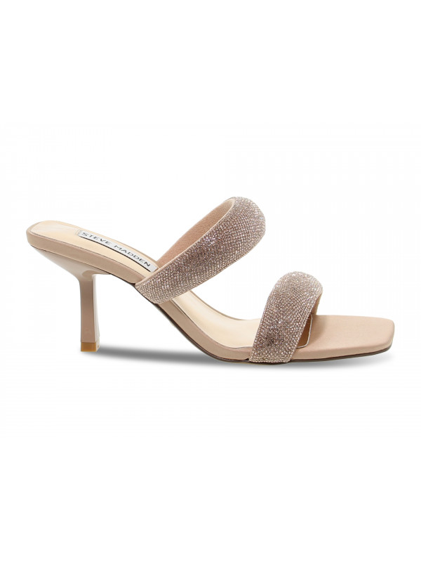 Sandalo con tacco Steve Madden TOP NOTCH ROSE GOLD in crystal e laminato oro e platino