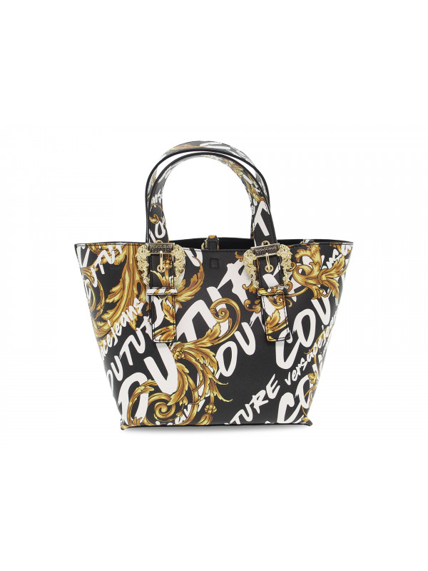 Shopping bag Versace Jeans Couture JEANS COUTURE RANGE F SKETCH 10 BAGS PRINTED in saffiano nero e giallo