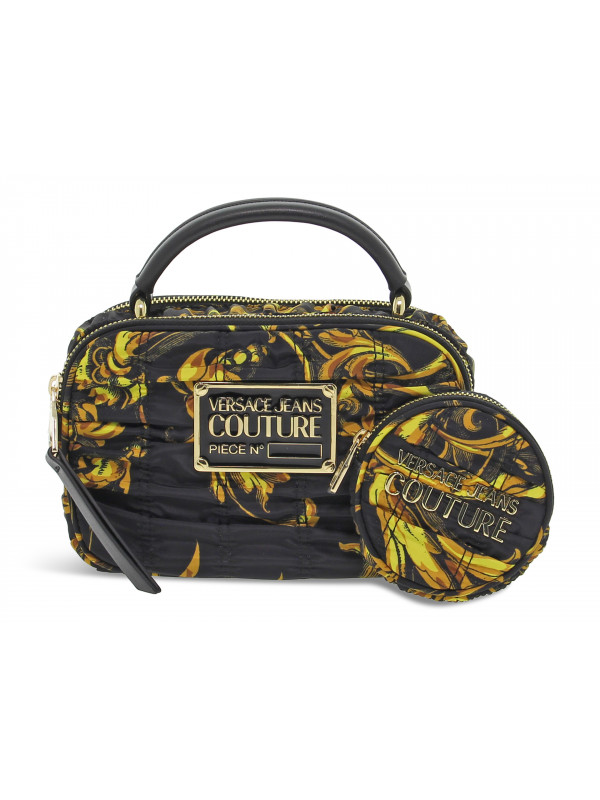 Borsa a mano Versace Jeans Couture JEANS COUTURE RANGE X SKETCH 2 BAGS PRINTED CRUNCHY in nylon nero e giallo