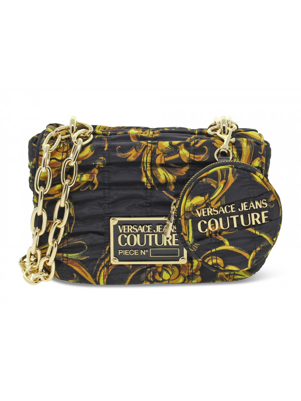 Borsa a tracolla Versace Jeans Couture JEANS COUTURE RANGE X SKETCH 6 BAGS PRINTED CRUNCHY in nylon nero e giallo