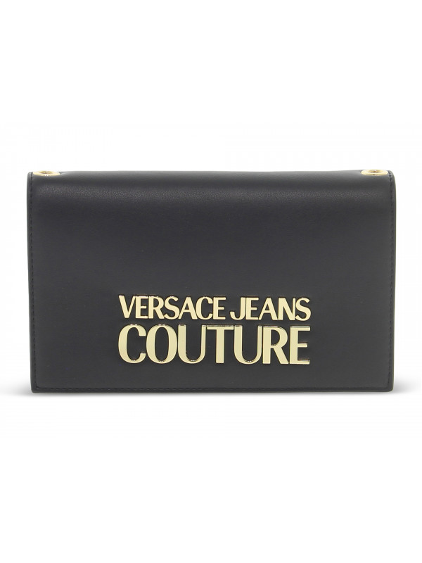 Pochette Versace Jeans Couture JEANS COUTURE RANGE L LOGO LOCK SKETCH 13 WALLET SMOOTH in ecopelle nero e oro