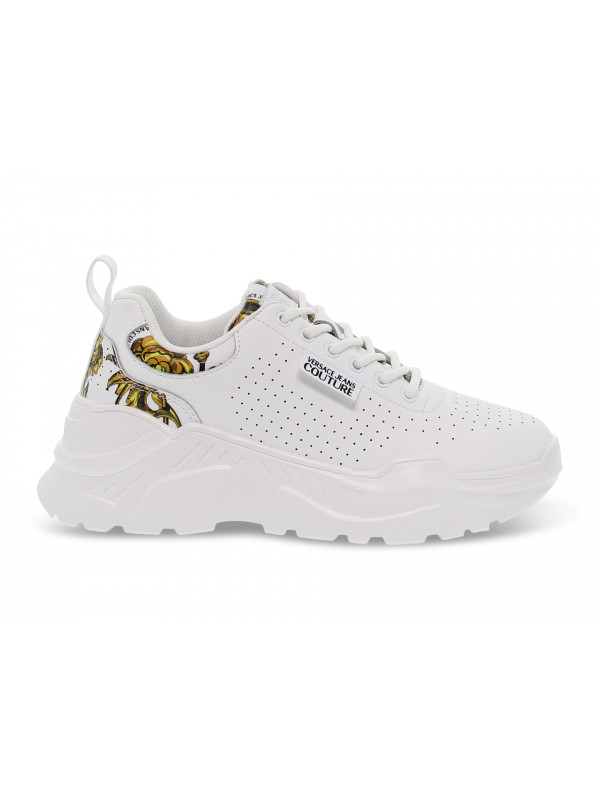 Sneakers Versace Jeans Couture JEANS COUTURE SPEEDTRACK in pelle bianco e oro