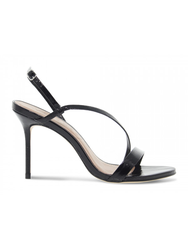 Sandalo con tacco Vicenza LEVANTESI in vernice nero Donna Sandalo con tacco
