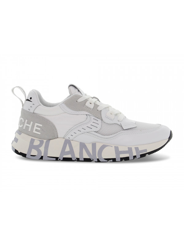 Sneakers Voile Blanche CLUB01 0N01 in pelle e nylon bianco e grigio chiaro