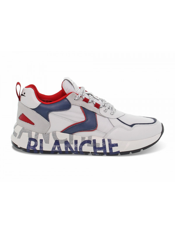 Sneakers Voile Blanche CLUB16 in pelle e nylon bianco e blu
