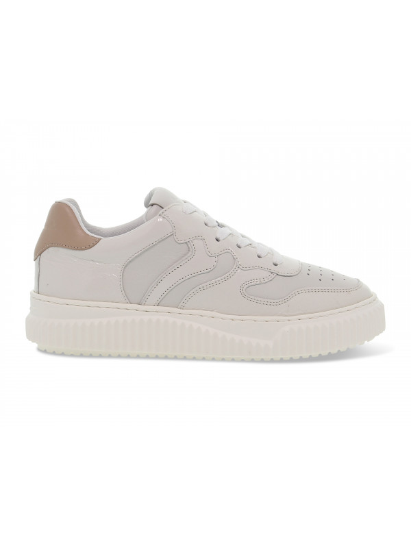 Sneakers Voile Blanche LAURA 3B39 in pelle e vernice bianco e beige Donna Sneakers