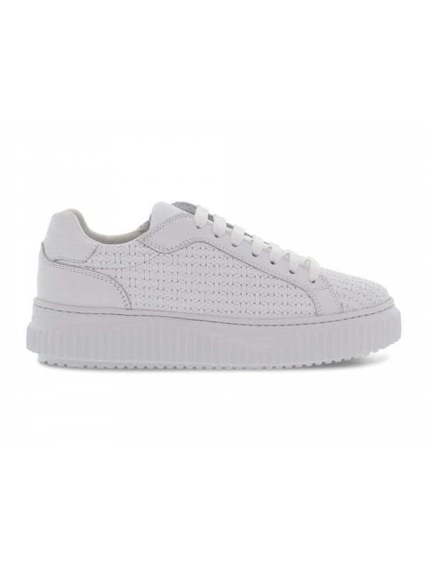 Sneakers Voile Blanche LIPARI WOVEN in pelle bianco