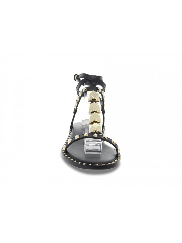Sandalo basso Ash PARTY SCHIAVA BLACK in pelle nero e oro