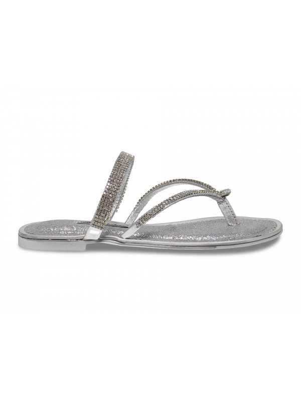 Flat sandals Alberto Venturini FLAT in silver crystal