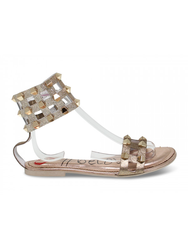 Flat sandals Alberto Venturini FLAT GLADIATORE in copper laminate