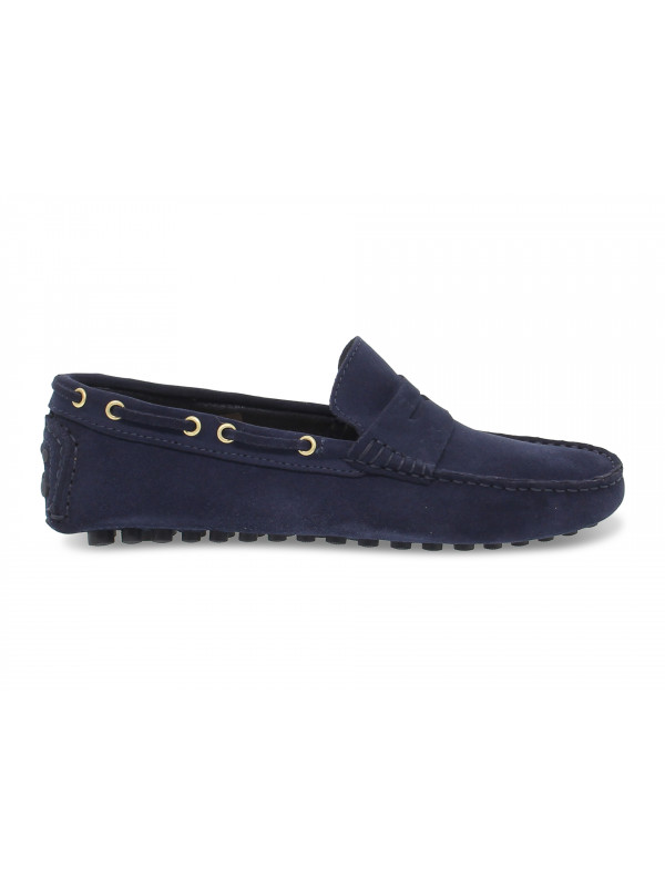 Loafer Antica Cuoieria CAR SHOES in dark blue suede leather Guidi Calzature Spring Summer Sales 2024 Collection Guidi Calzature
