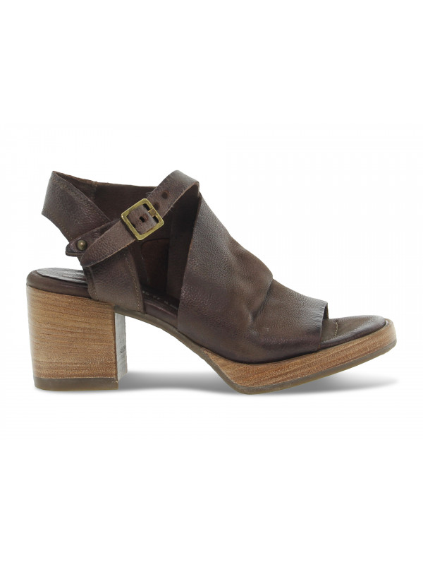 Heeled sandal A.S.98 ASIMMETRICO in brown leather