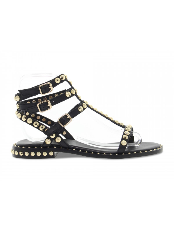 Flat sandals Ash PLAY GLADIATORE BLACK in black leather