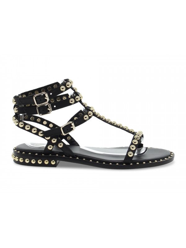 Flat sandals Ash SCHIAVA in black leather