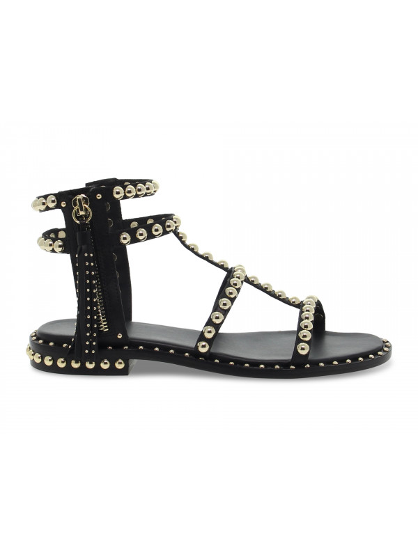 Flat sandals Ash SCHIAVA in black leather