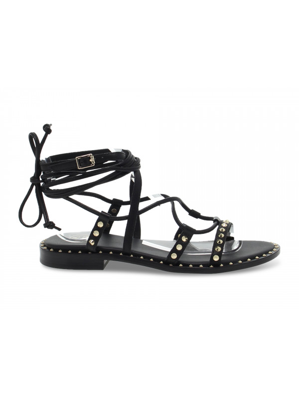 Flat sandals Ash SCHIAVA in black leather