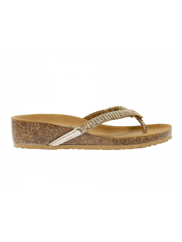 Flat sandals Bionatura in gold leather