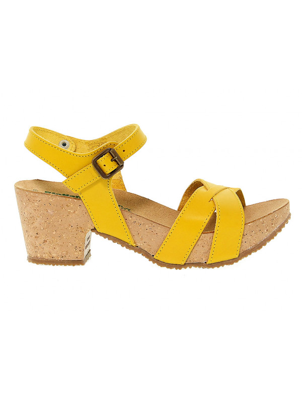Heeled sandal Bionatura in leather