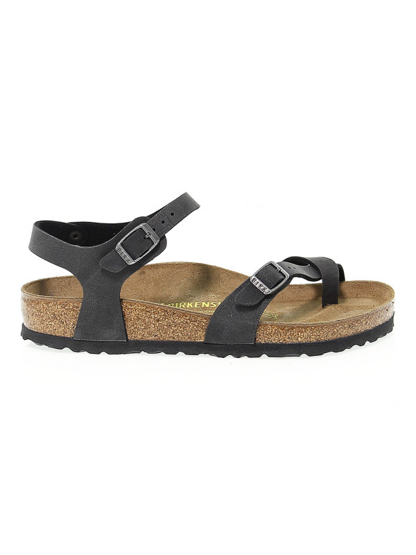 Flat sandals Birkenstock TAORMINA in black birkoflor