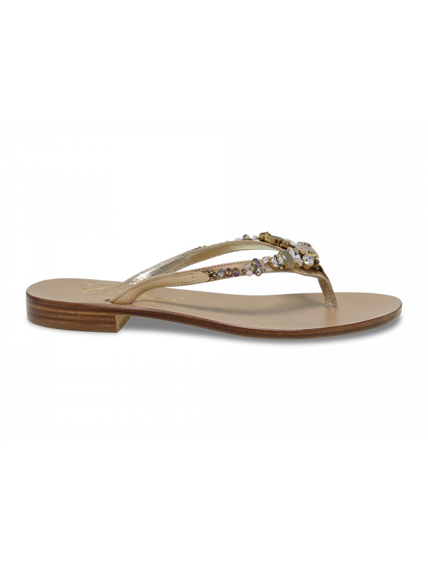 Flat sandals Capri POSITANO in beige leather