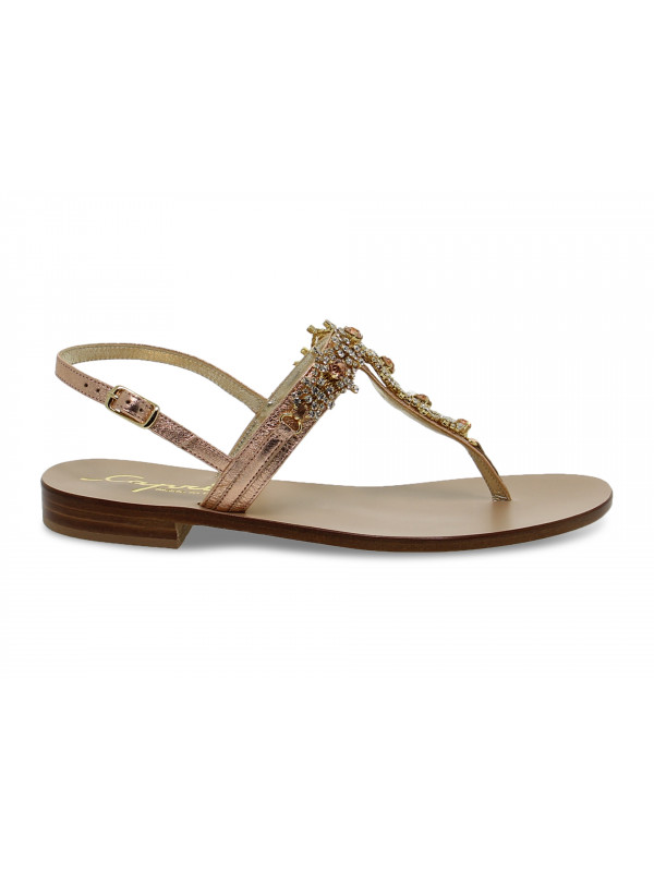 Flat sandals Capri POSITANO in rose laminate