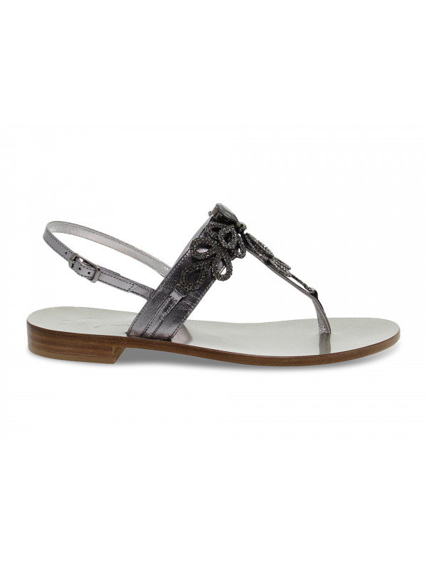 Flat sandals Capri POSITANO in steel laminate