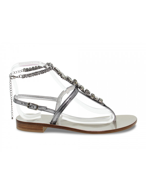 Flat sandals Capri POSITANO in lead laminate