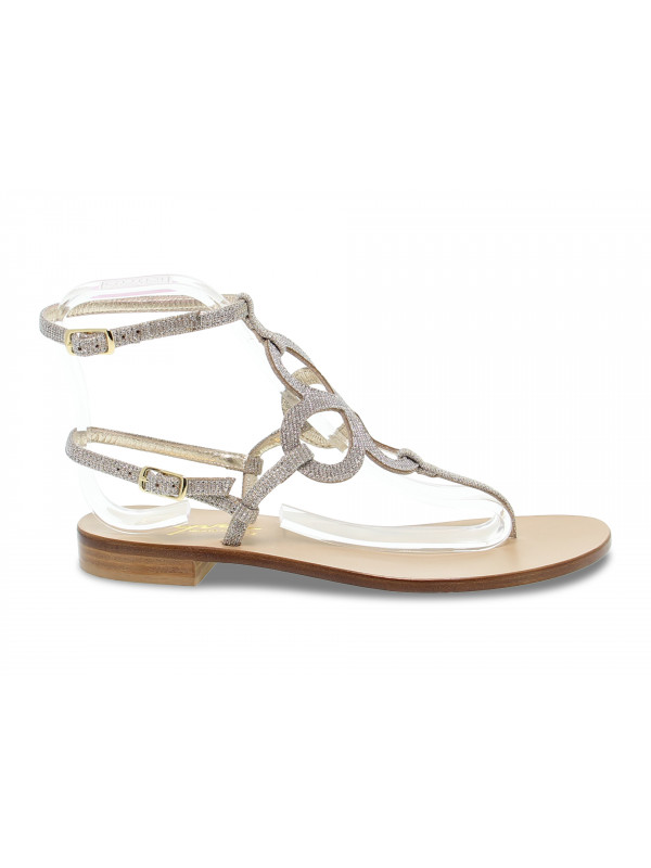 Flat sandals Capri POSITANO in gold glitter