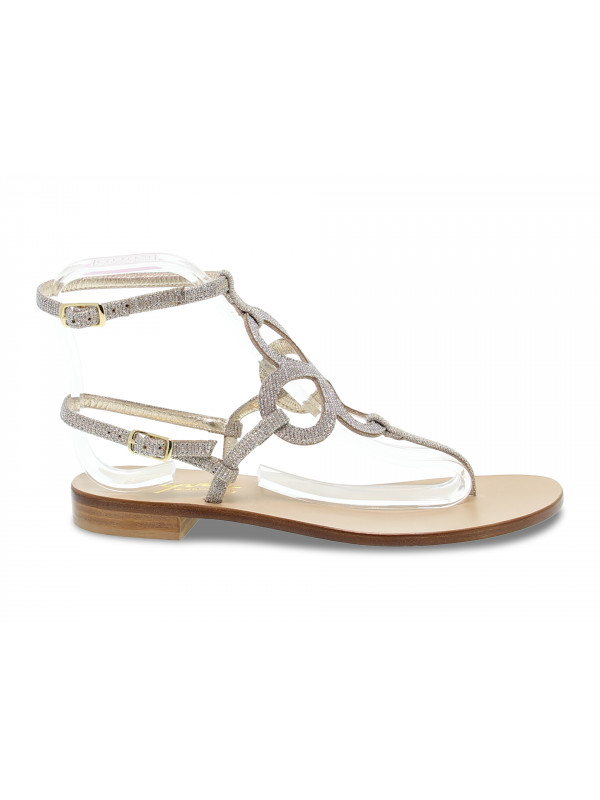 Gold sparkly 2024 flat sandals
