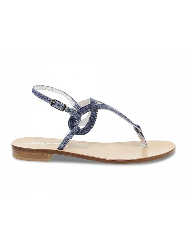 Flat sandals Capri POSITANO in blue glitter