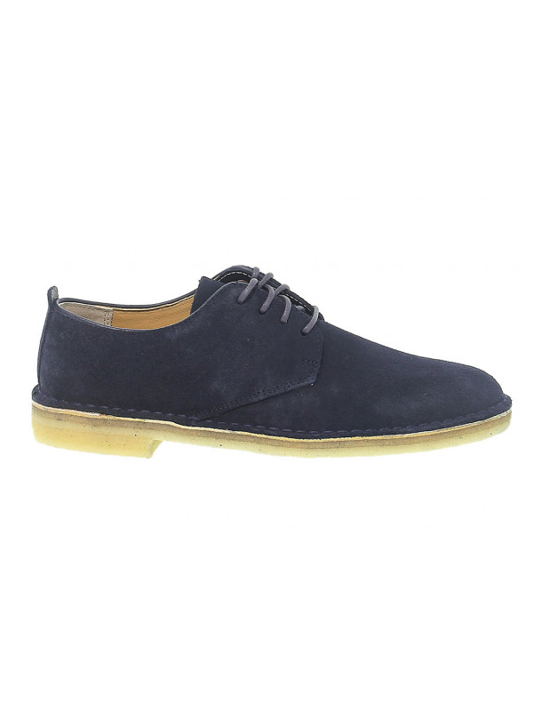 Lace up shoes Clarks DESERT LONDON in blue suede leather Guidi