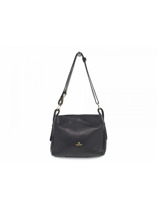 Shoulder bag Cuoieria Fiorentina VELVET BORSA A SPALLA PICCOLA CON TRACOLLA ESTENSIBILE in black leather