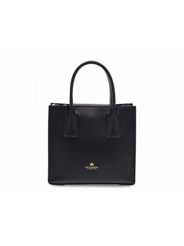 Handbag Cuoieria Fiorentina ALICE SMALL TOTE BAG SQUADRATA in black saffiano