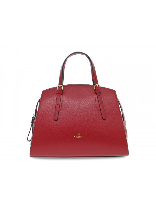 Handbag Cuoieria Fiorentina ALICE BIG TOTE BAG PENTAGONALE CON INTERNO FODERATO in ruby saffiano