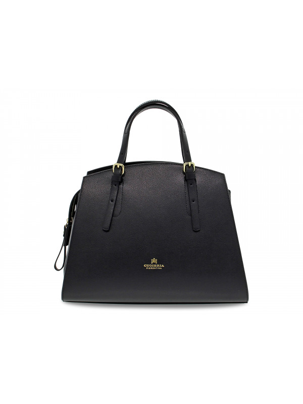 Handbag Cuoieria Fiorentina ALICE BIG TOTE BAG PENTAGONALE CON INTERNO FODERATO in black saffiano