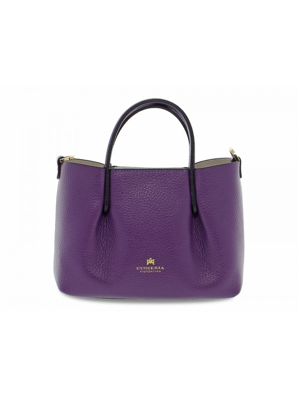 Handbag Cuoieria Fiorentina CANDY MINI TOTE BAG in violet leather