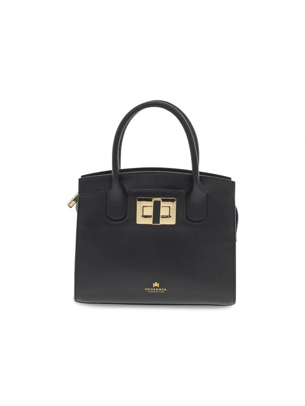 Handbag Cuoieria Fiorentina BELLA MINI TOTE IN VITELLO MICRO GRAIN in black leather
