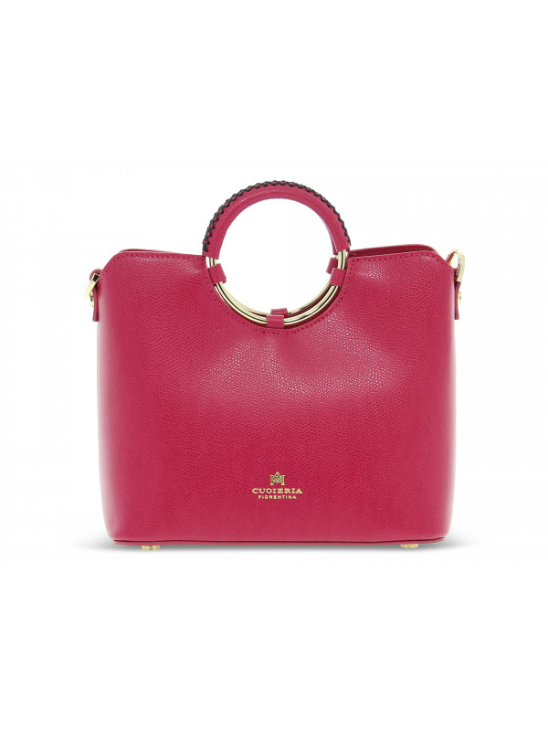 Handbag Cuoieria Fiorentina OBLO' MINI XBODY in fuchsia leather